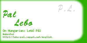 pal lebo business card